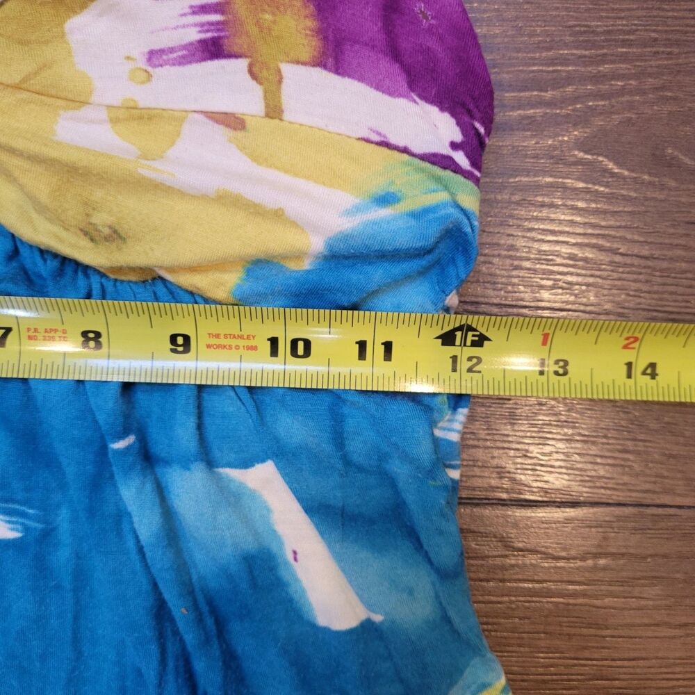 Y2K Forever 21 Halter Babydoll Top S Colorful Abstract Empire Waist Flowy Padded